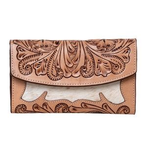 NWT The Urban Tooled Leather & Cowhide Wallet